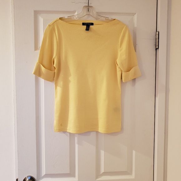yellow boat neck top